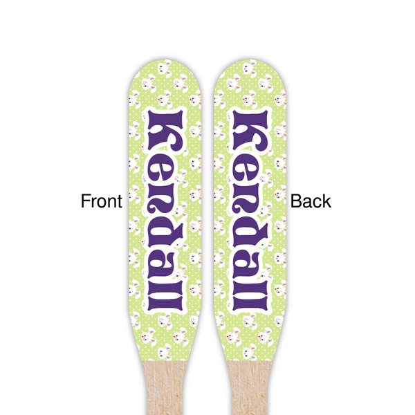 Easter Bunny Wooden Food Pick - Paddle - Double Sided - Front & Back