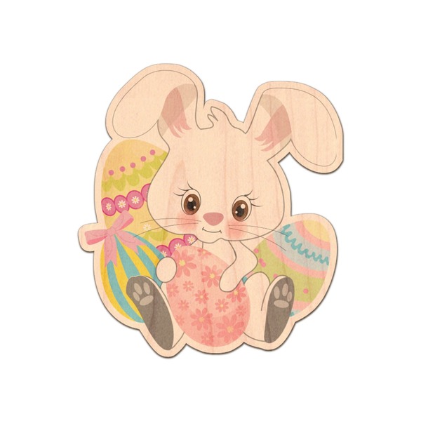 Custom Easter Bunny Genuine Maple or Cherry Wood Sticker