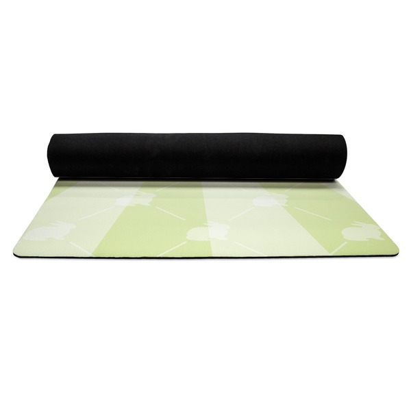 Easter Bunny Yoga Mat Rolled up Black Rubber Backing