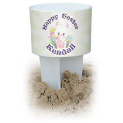 Easter Bunny White Beach Spiker Drink Holder (Personalized)