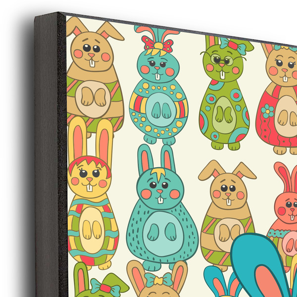 Fun Easter Bunnies 11x14 Wood Print - Closeup