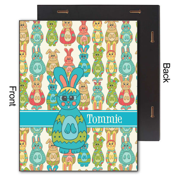 Fun Easter Bunnies 11x14 Wood Print - Front & Back View
