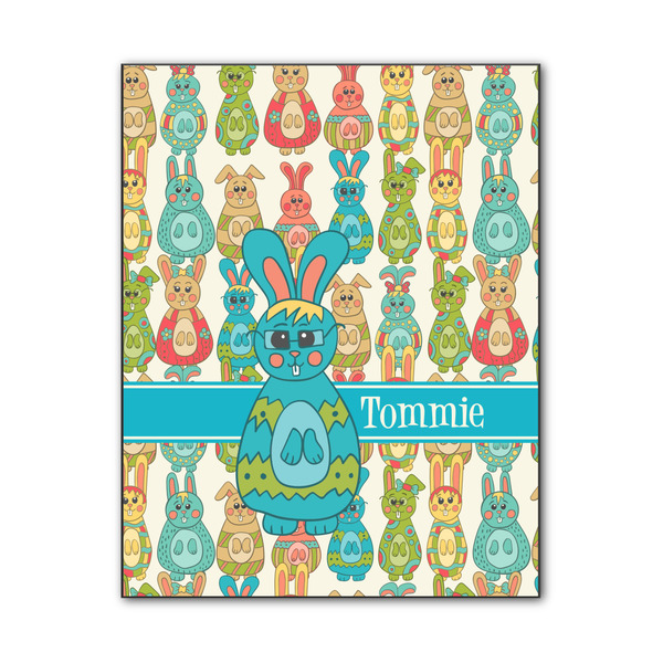 Custom Fun Easter Bunnies Wood Print - 11x14 (Personalized)