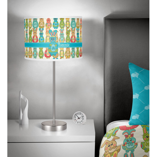 Fun Easter Bunnies 13 inch drum lamp shade - in room