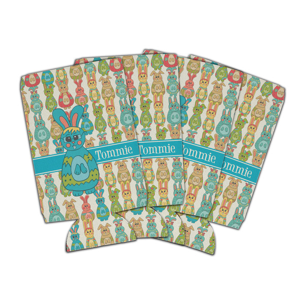 Custom Fun Easter Bunnies Can Cooler (16 oz) - Set of 4 (Personalized)