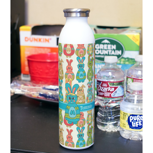 Fun Easter Bunnies 20oz Water Bottles - Full Print - In Context