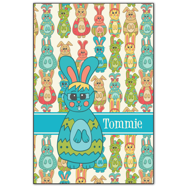 Custom Fun Easter Bunnies Wood Print - 20x30 (Personalized)