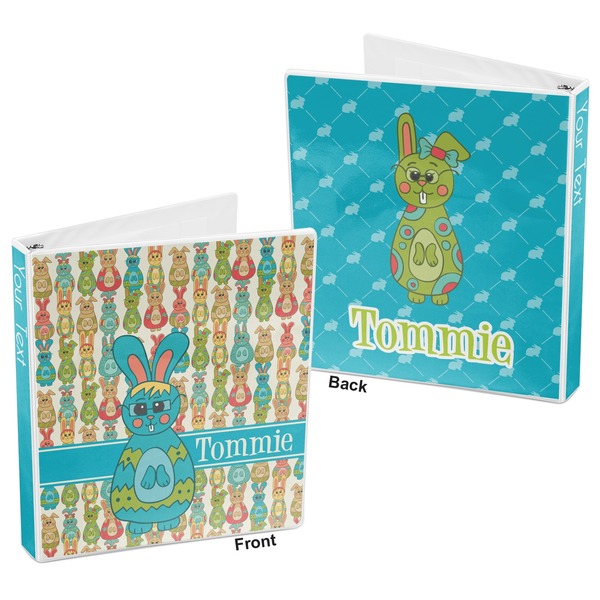 Fun Easter Bunnies 3-Ring Binder Front and Back