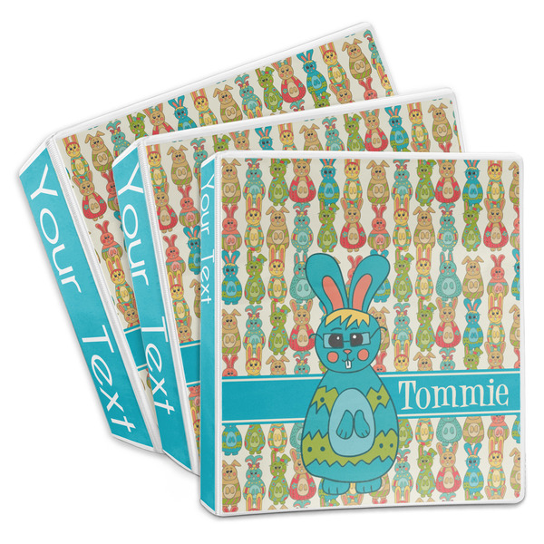 Custom Fun Easter Bunnies 3-Ring Binder (Personalized)