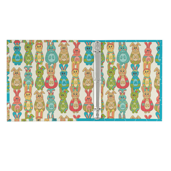 Fun Easter Bunnies 3 Ring Binders - Full Wrap - 1" - OPEN INSIDE