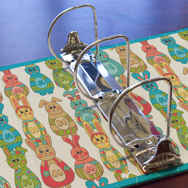 Fun Easter Bunnies 3 Ring Binders - Full Wrap - 3" - DETAIL