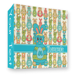 Fun Easter Bunnies 3 Ring Binder - Full Wrap - 3" (Personalized)