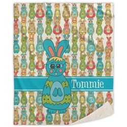 Fun Easter Bunnies Sherpa Throw Blanket - 60"x80" (Personalized)