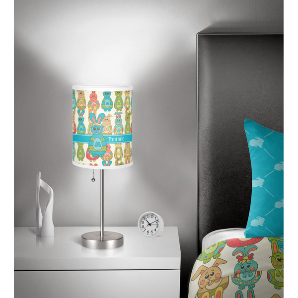 Fun Easter Bunnies 7 inch drum lamp shade - in room