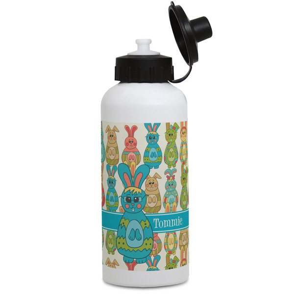 Custom Fun Easter Bunnies Water Bottles - Aluminum - 20 oz - White (Personalized)