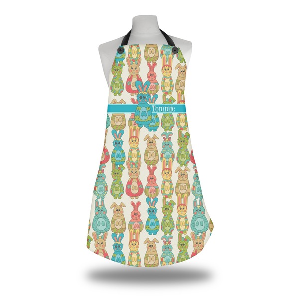 Custom Fun Easter Bunnies Apron w/ Name or Text
