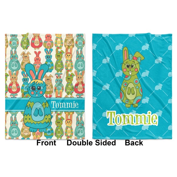 Fun Easter Bunnies Baby Blanket (Double Sided - Printed Front and Back)