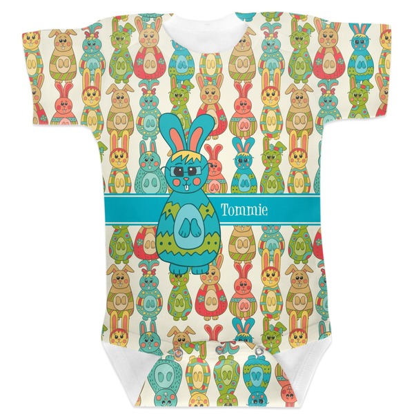 Custom Fun Easter Bunnies Baby Bodysuit (Personalized)