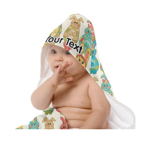Fun Easter Bunnies Baby Hooded Towel on Child