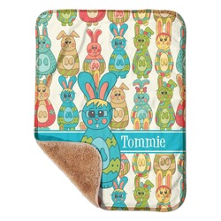 Fun Easter Bunnies Sherpa Baby Blanket - 30" x 40" w/ Name or Text