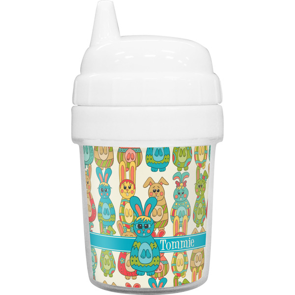 Custom Fun Easter Bunnies Baby Sippy Cup (Personalized)