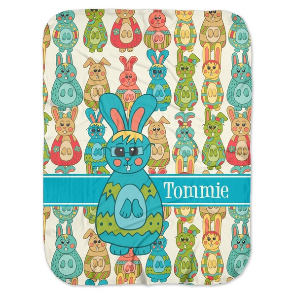 Custom Fun Easter Bunnies Baby Swaddling Blanket (Personalized)