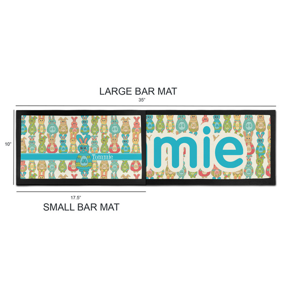 Fun Easter Bunnies Bar Mats - Sizing Chart