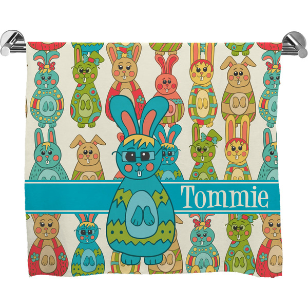Custom Fun Easter Bunnies Bath Towel (Personalized)