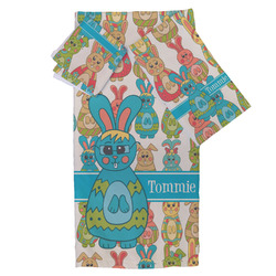 Fun Easter Bunnies Bath Towel Set - 3 Pcs (Personalized)