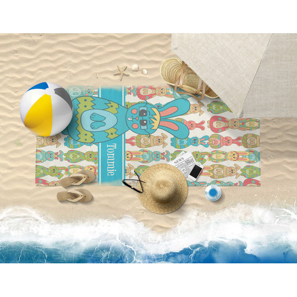 Fun Easter Bunnies Beach Towel Lifestyle
