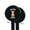 Fun Easter Bunnies Black Plastic 7" Stir Stick - Single Sided - Round - Front & Back