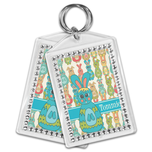 Fun Easter Bunnies Bling Keychain - MAIN