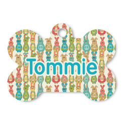 Fun Easter Bunnies Bone Shaped Dog ID Tag (Personalized)