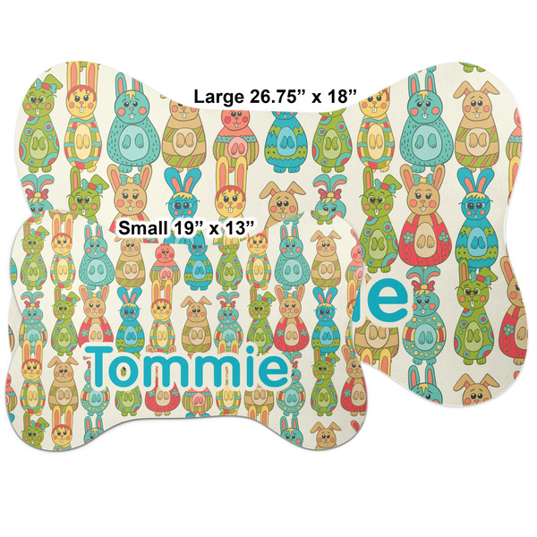 Fun Easter Bunnies Bone Shaped Mat Comparison
