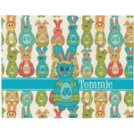 Fun Easter Bunnies Woven Fabric Placemat - Twill w/ Name or Text