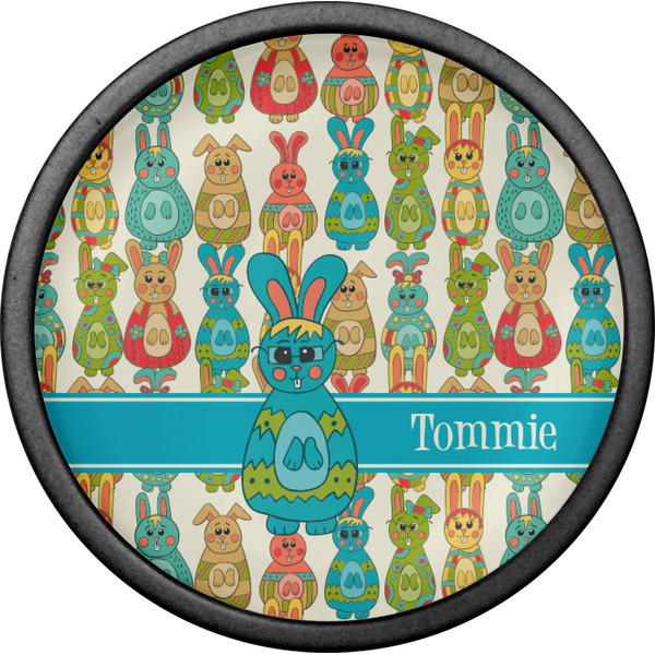 Fun Easter Bunnies Cabinet Knob - Black - Front