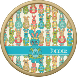 Fun Easter Bunnies Cabinet Knob - Gold (Personalized)