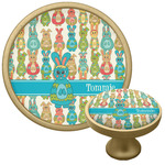 Fun Easter Bunnies Cabinet Knob - Gold (Personalized)