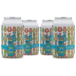 Fun Easter Bunnies Can Cooler (12 oz) - Set of 4 w/ Name or Text