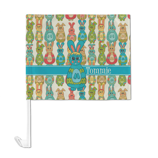 Fun Easter Bunnies Car Flag - Large - FRONT