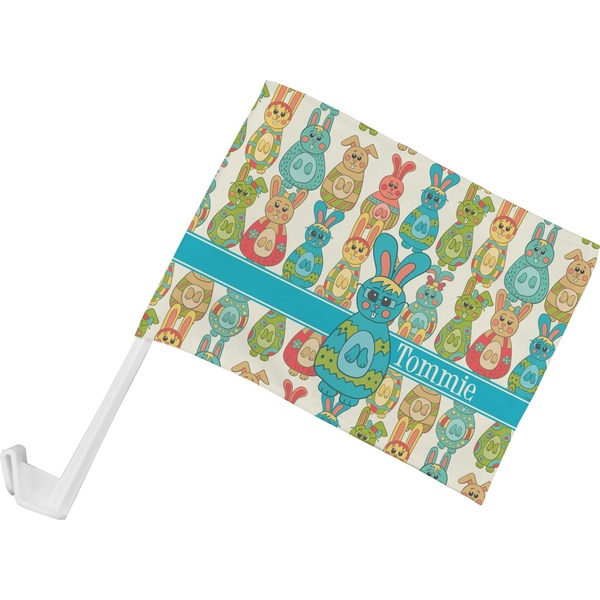 Custom Fun Easter Bunnies Car Flag - Small w/ Name or Text
