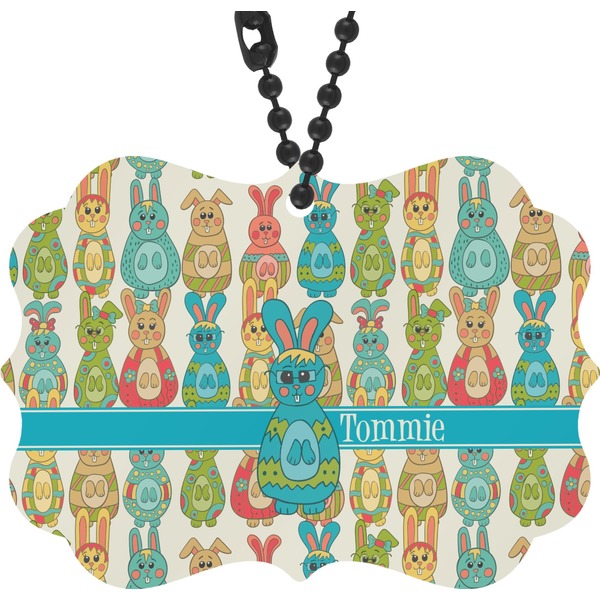 Custom Fun Easter Bunnies Rear View Mirror Charm (Personalized)