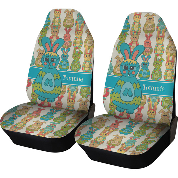 Custom Fun Easter Bunnies Car Seat Covers (Set of Two) (Personalized)