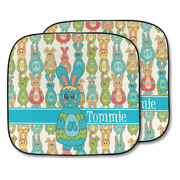 Custom Fun Easter Bunnies Car Sun Shade - Two Piece (Personalized)