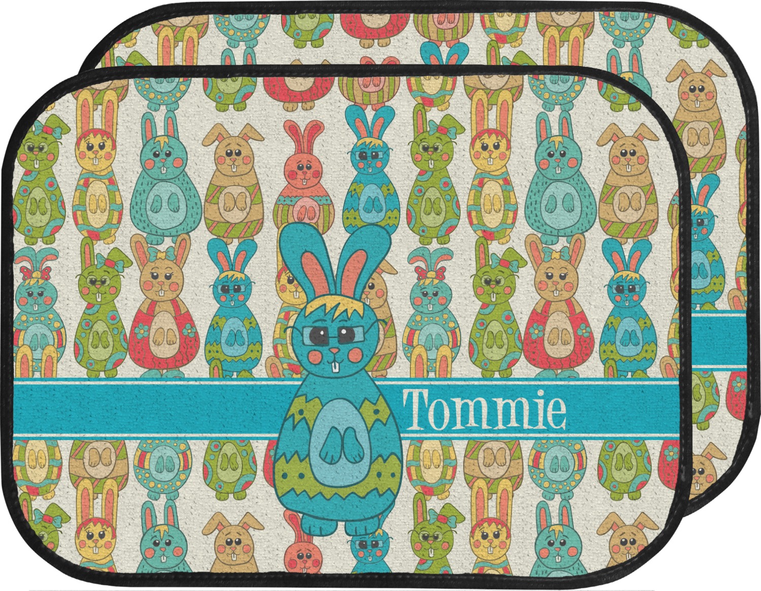 Fun Easter Bunnies Car Floor Mats Back Seat Personalized