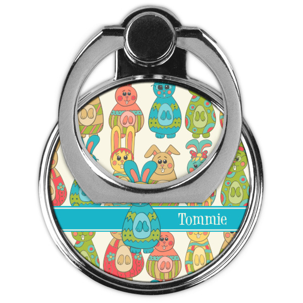 Fun Easter Bunnies Cell Phone Ring Stand & Holder - Front (Collapsed)