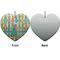 Fun Easter Bunnies Ceramic Flat Ornament - Heart Front & Back (APPROVAL)