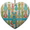 Fun Easter Bunnies Ceramic Flat Ornament - Heart (Front)