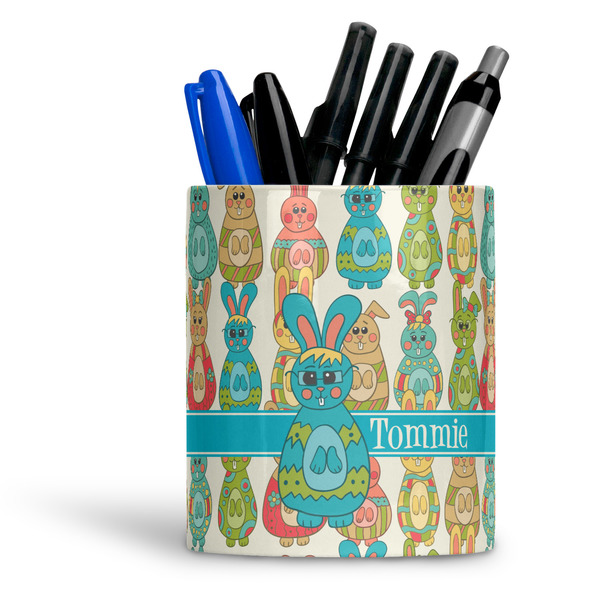 Custom Fun Easter Bunnies Ceramic Pen Holder
