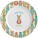 Fun Easter Bunnies Ceramic Dinner Plates (Set of 4) (Personalized)